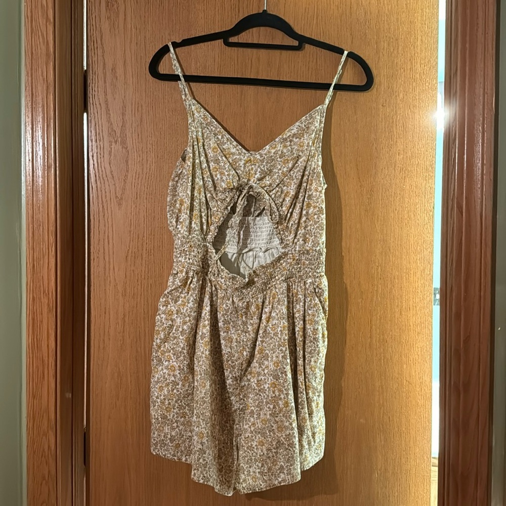 Yellow Floral Cutout Romper